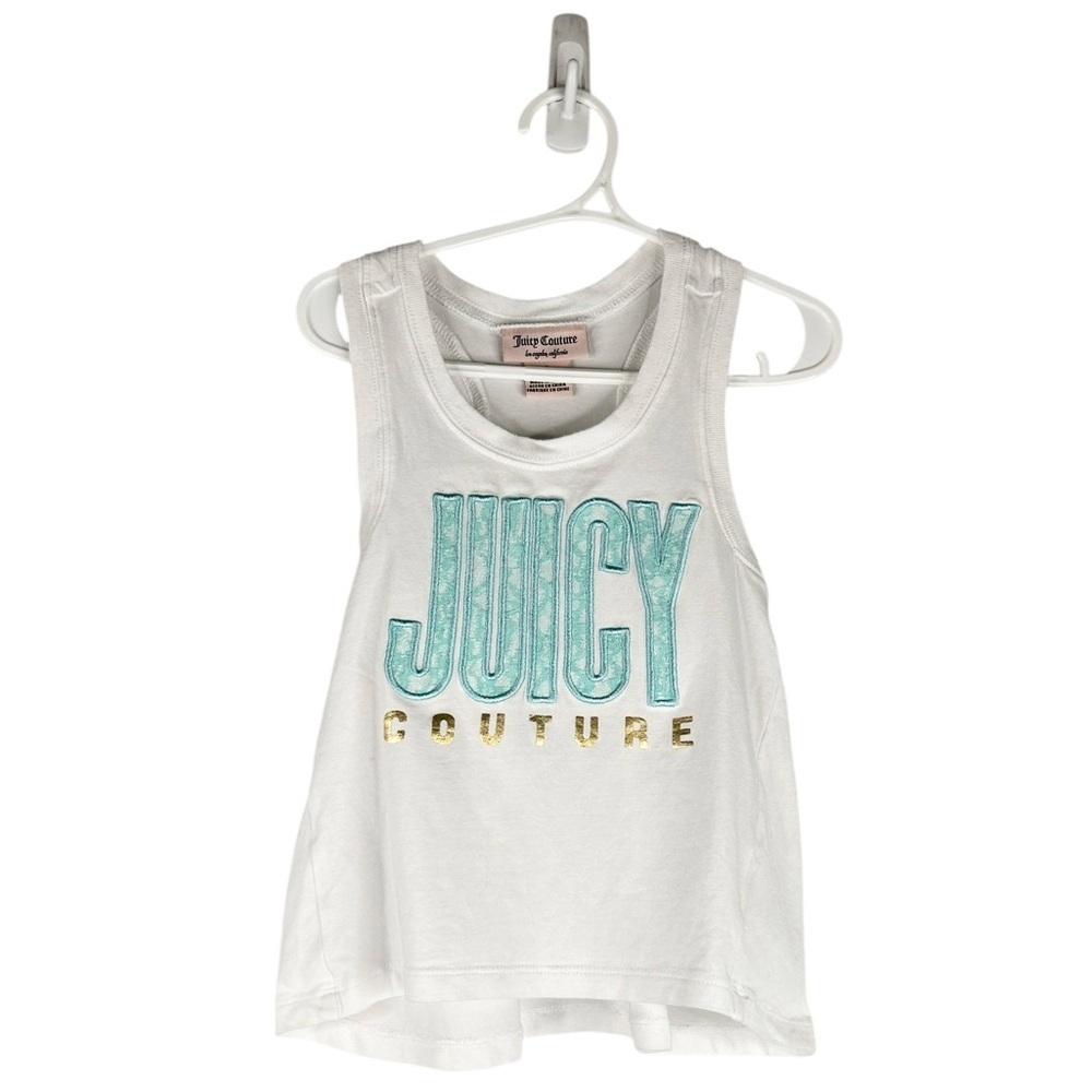 Juicy Couture Girl's White Summer Spring Casual Spellout Tank Top Size 5‎